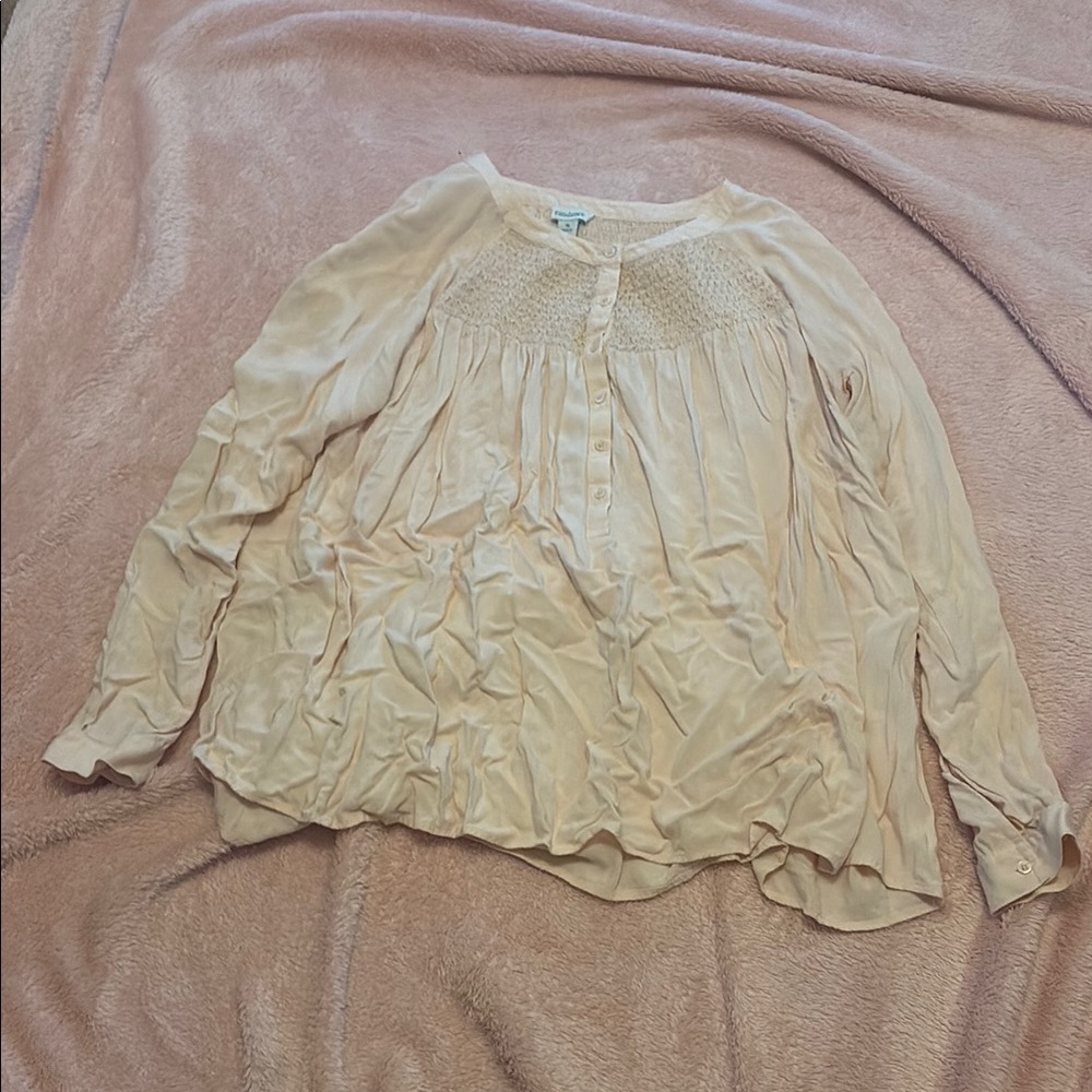 Sundance Gentle Breeze Blouse Pin-tuck Long Sleeve Top